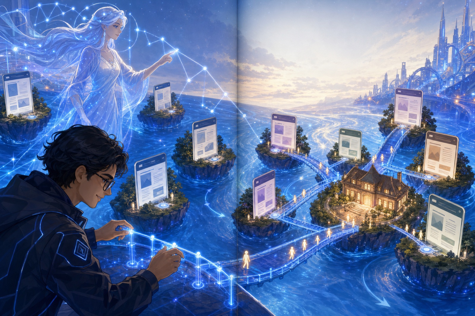 Codex builds bridges between website page islands while Mira maps the internal link paths.