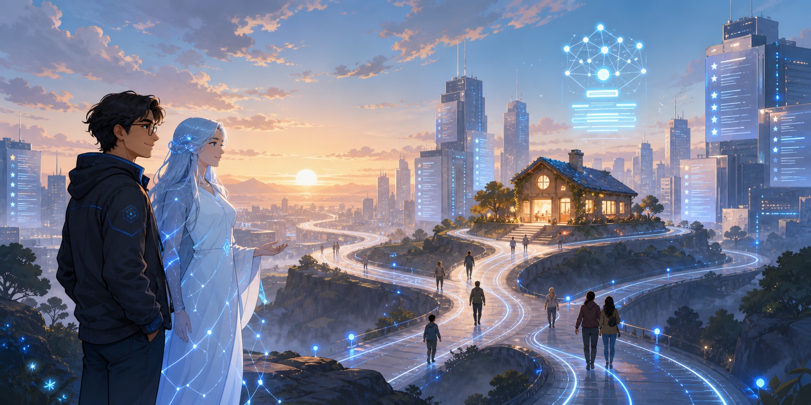Morning light reaches the website as visitors find clear paths toward it.