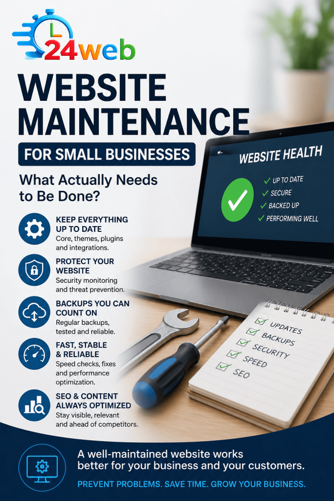 Small business website maintenance checklist by 24WEB