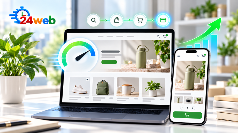 Shopify store speed and conversion rate improvements with 24web logo